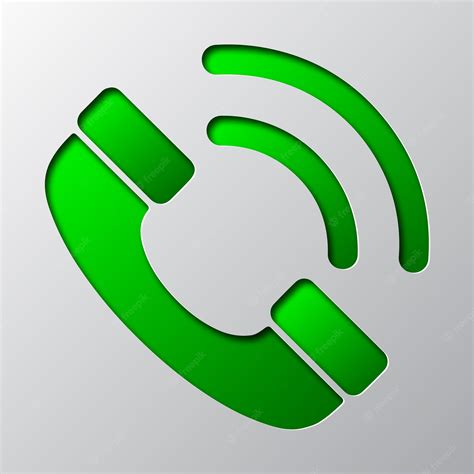 Premium Vector Paper Art Of Green Phone Icon Vector Illustration