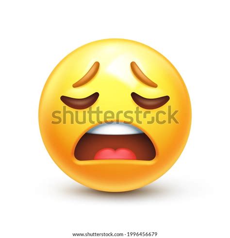 Weary Emoji Wailing Emoticon Tired Yellow Stock Vector Royalty Free