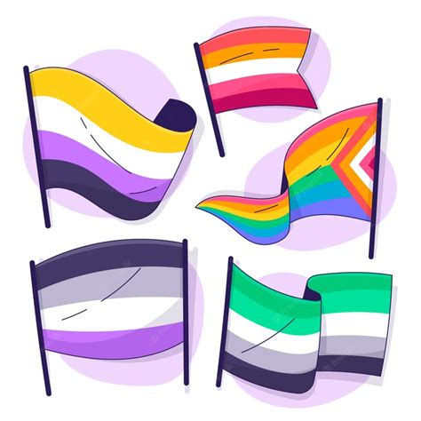 Premium Vector Hand Drawn Pride Month Lgbt Flags Collection