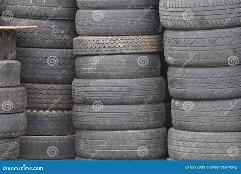 Old Used Car Tires Stock Image Image Of Tyres Arranged 5392835