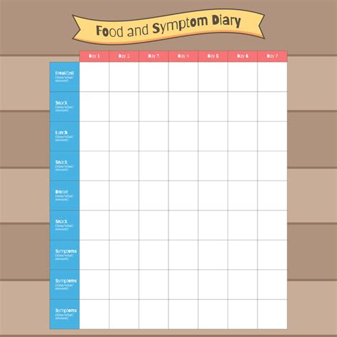 Best Images Of Printable Symptom Journal Food Tracker And Symptom Diary Daily Pain Diary