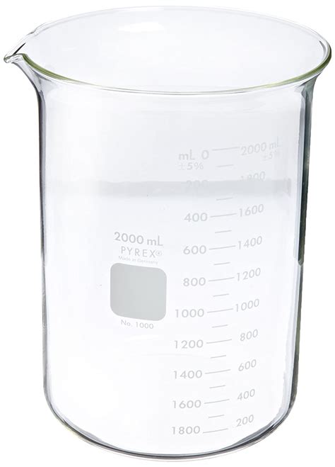 Corning Pyrex 1000 2l Glass 2 Liter Graduated Low Form Griffin Beaker