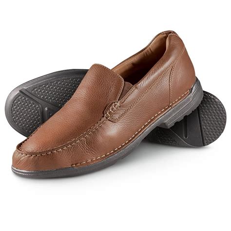 Mens Rockport Vintage Circle Slip On Shoes Dark Tan 206233