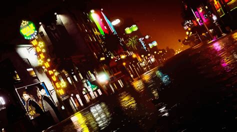 Cityscape Neon Rain