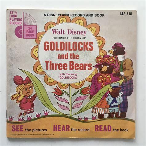 Goldilocks And The Three Bears Walt Disney S Story Of 7 Vinyl Record Book Disneyland 314