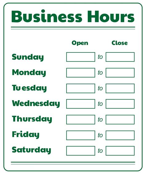10 best free printable business hours sign template pdf for free at printablee