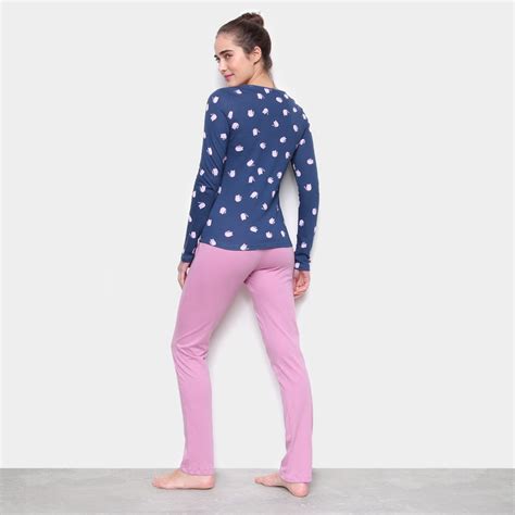 Pijama Hering Longo Estampado Feminino Netshoes