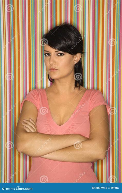 Young Adult Female Caucasian Looking Upset Stock Image Image Of