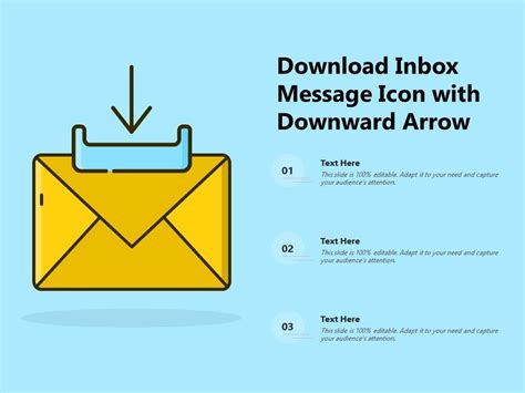 Download Inbox Message Icon With Downward Arrow Powerpoint Slides