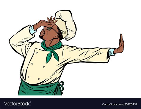African Cook Chef Gesture Shame Denial Royalty Free Vector