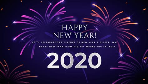 Happy New Year 2020 Vector Free Landing Page Realistic