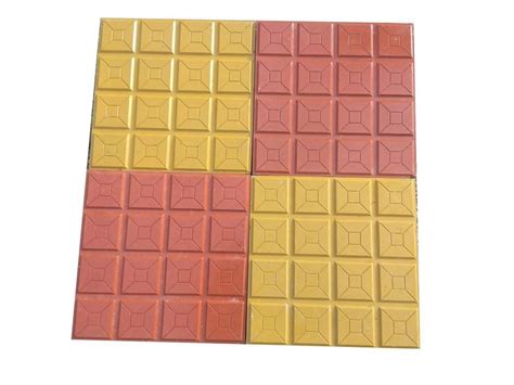Red And Yellow Chequered Cement Tiles For Parking Area Thickness 25