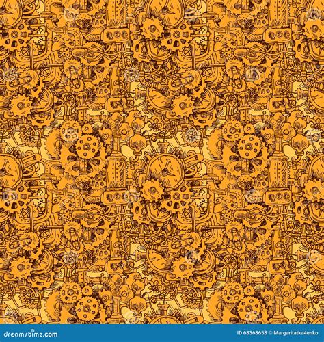 Steampunk Seamless Pattern Stock Vector Illustration Of Backgrounds