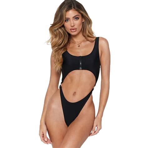 Cikini 2019 New Hot Selling Sexy Bikini With Open Back Connected Zipper Womens High Waisted