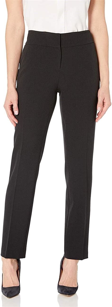 Le Suit 254011 Womens Slim Fit Dress Pants Solid Black Size 8