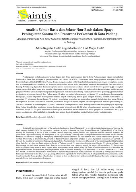 PDF Analisis Sektor Basis Dan Sektor Non Basis Dalam Upaya
