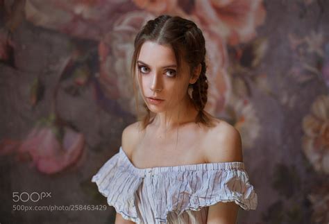 Portrait By The Maksimov Women Bare Shoulders Portrait