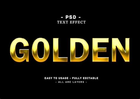 Premium Psd Editable Golden Text Effect