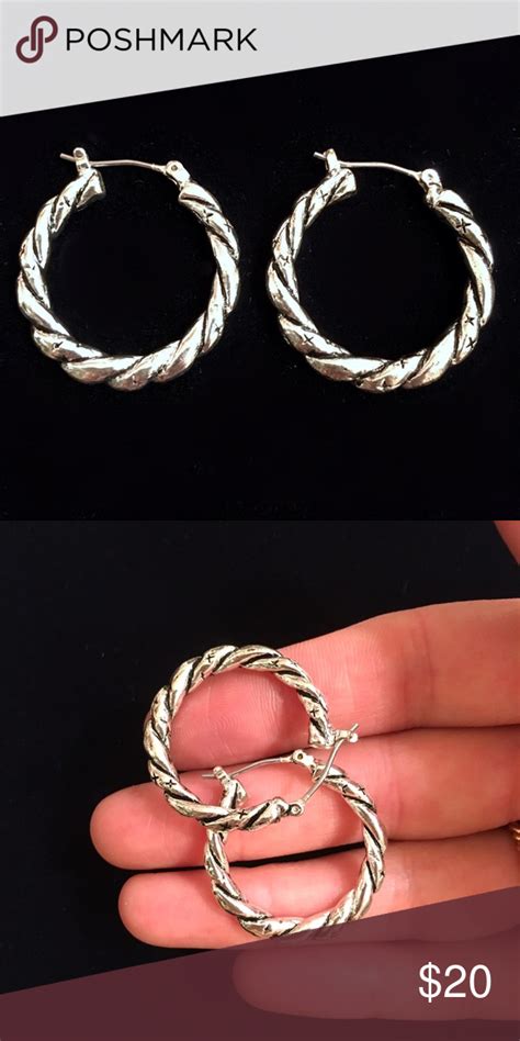 Sterling Silver Twisted Hoop Earrings Brighton Jewelry Earrings Hoop