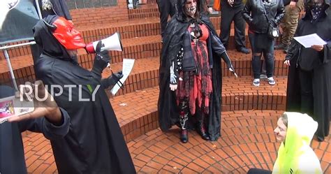 Hail Satan Antifa Transsexuals Stage Satanic Ritual In Downtown