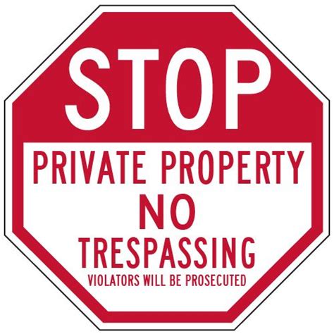 Stop Private Property No Trespassing Violators Prosecuted 24x24 No