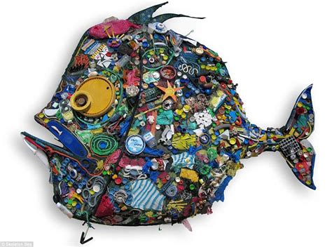 Amazing Artworks Made From Beach Trash And Items Found In The Waves Waste Art Recycled