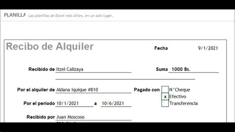 Recibo De Arrendamiento Formato Excel Actualizado Julio 2022 Images
