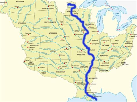 Mississippi River Map With States