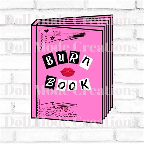 Burn Book Svg File Mean Girls Burn Book Svg Svg Png Cricut Silhouette Cutting Files Etsy