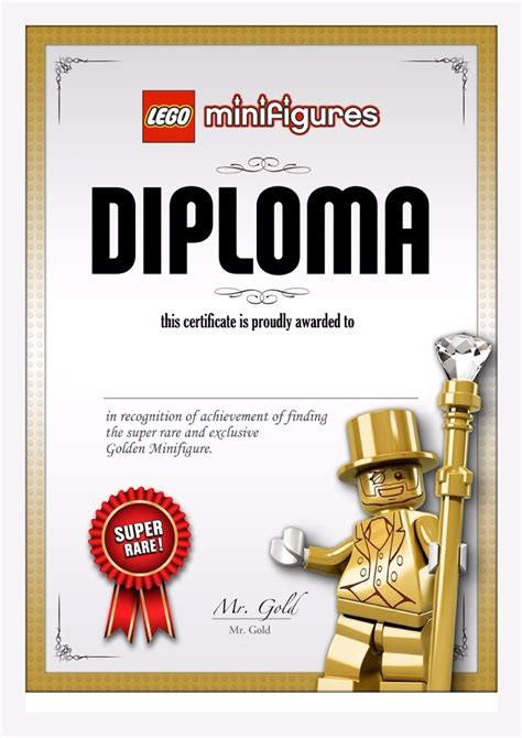 You need to hand our awesome builder certificate to all your master builders. Lego Original Mr. Gold Series 10 - Raridade/edição ...