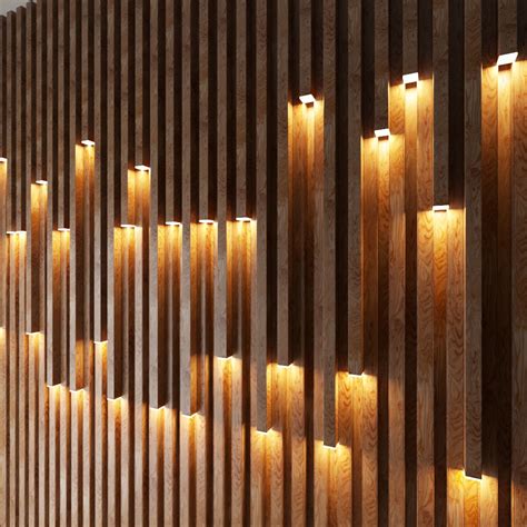 Wall Decorative Light 2 3d Model Wall Lighting Design Wood Wall