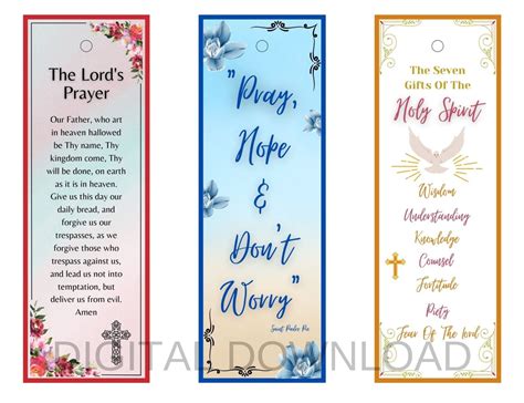Printable Bookmarks The Lords Prayer Seven Ts Of The Etsy India