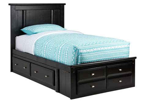Popular bedroom set designs have beds, cabinets, side tables, storage sections, etc. Catalina Black Twin Platform Storage Bed | Bed, Small ...