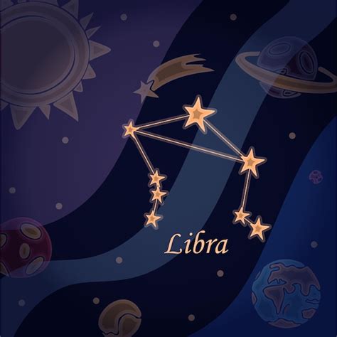 Doodle Constelación Del Símbolo Libra De Los Signos Del Zodíaco