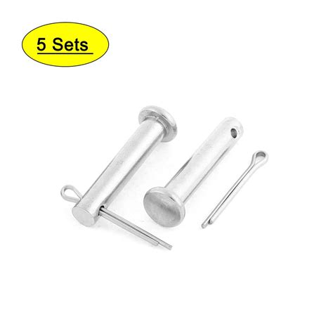 M6x30mm Flat Head 304 Stainless Steel Clevis Pins 5 Sets