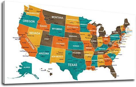 United States Map Wall Decor Map