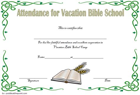 Vbs attendance certificate clipart : VBS Attendance Certificate Template Free 5 | Two Package ...