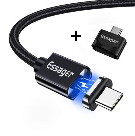 Essager Magnetic Usb C Cable Fast Data Magnet Braid Cord Charging Cable