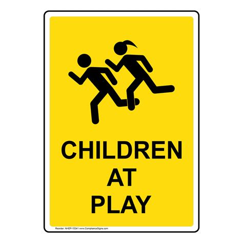 Portrait Children At Play Sign Nhep 15341 Children School Safety