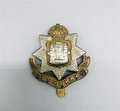 East Surrey Regiment Cap Badge I Ww1 British Militaria Cap Badges