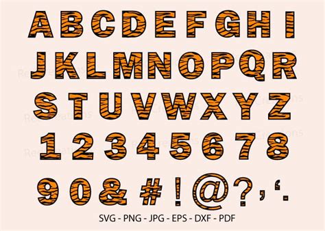 Tiger Print Letters Alphabet Tiger Font Graphic By Redcreations