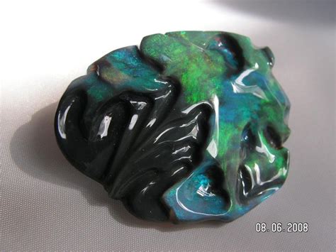 Black Opal From Lightning Ridge Australia Carved By Daniela Labbate