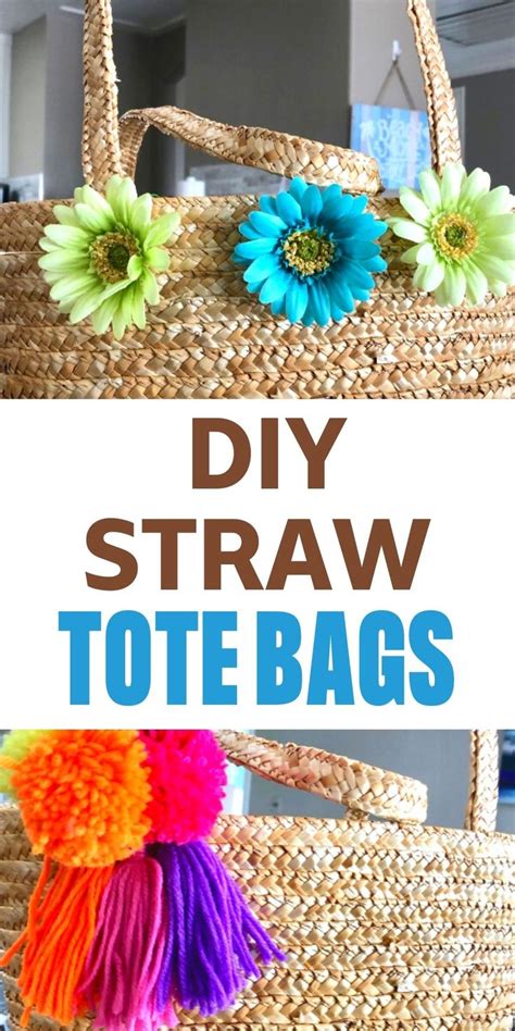 Diy Straw Tote Bag Quick Craft Idea In 2023 Diy Straw Fun Summer