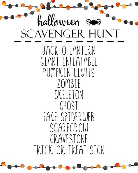 Halloween Scavenger Hunt Guide To Halloween Printables Halloween