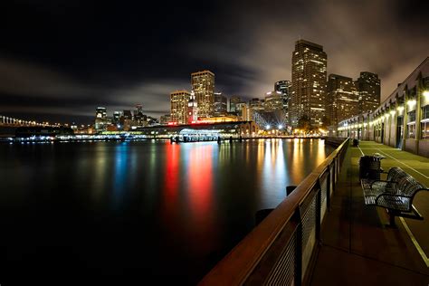 Wallpaper Cityscape Reflection City Night Metropolitan Area