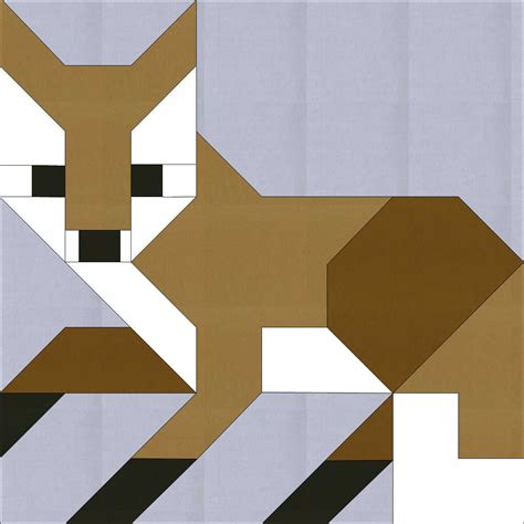 Fox 1 Quilt Block Animal Quilts Forest Friends Quilt Quilt Block