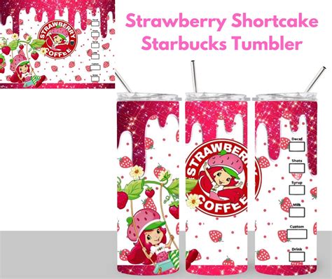 Strawberry Shortcake Themed Starbucks Tumbler 20oz Etsy