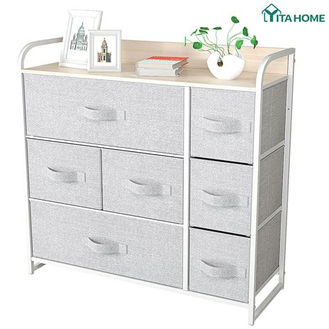 Yitahome Storage Dresser Tower Shelf Organizer Bins Cabinet Fabric