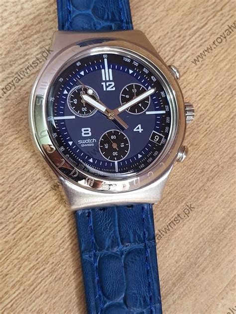 Swatch Mens Chronograph Quartz Swiss Made Blue Dial 40mm Watch Ycs415g