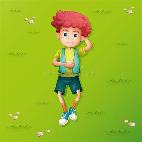 Cute Young Boy Lying Grass Stock Illustrations 83 Cute Young Boy